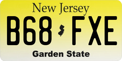 NJ license plate B68FXE