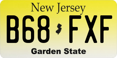NJ license plate B68FXF