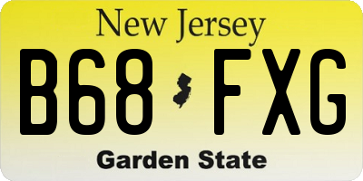 NJ license plate B68FXG