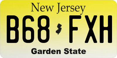 NJ license plate B68FXH