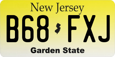 NJ license plate B68FXJ