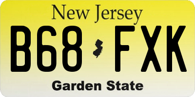 NJ license plate B68FXK