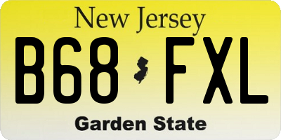 NJ license plate B68FXL