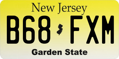 NJ license plate B68FXM