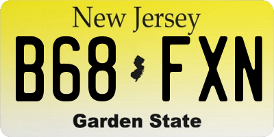 NJ license plate B68FXN