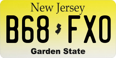 NJ license plate B68FXO