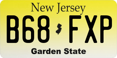NJ license plate B68FXP
