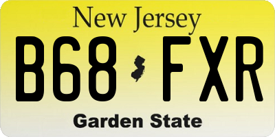 NJ license plate B68FXR