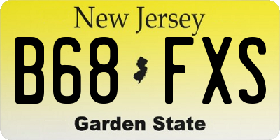 NJ license plate B68FXS
