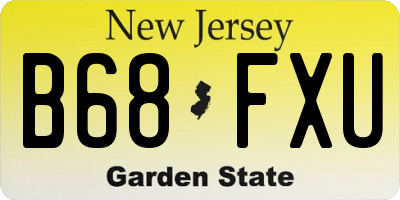 NJ license plate B68FXU