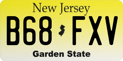 NJ license plate B68FXV
