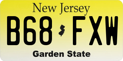 NJ license plate B68FXW