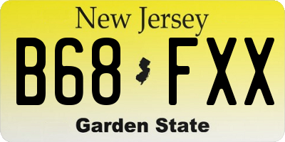 NJ license plate B68FXX