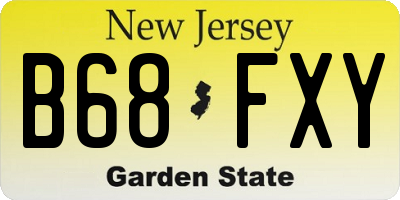 NJ license plate B68FXY