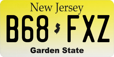 NJ license plate B68FXZ