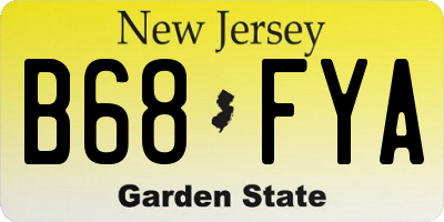 NJ license plate B68FYA