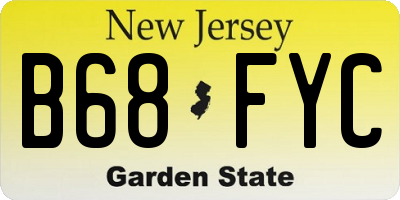 NJ license plate B68FYC