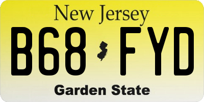 NJ license plate B68FYD