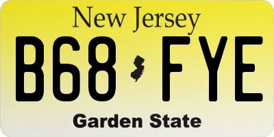 NJ license plate B68FYE