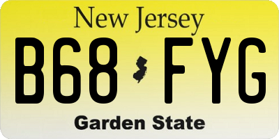 NJ license plate B68FYG