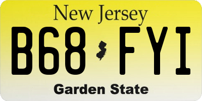 NJ license plate B68FYI
