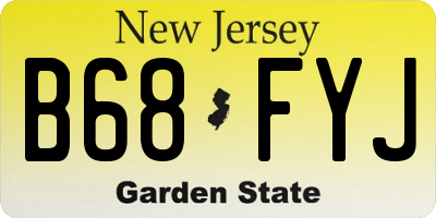 NJ license plate B68FYJ