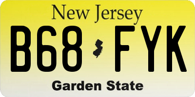 NJ license plate B68FYK