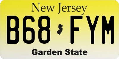 NJ license plate B68FYM