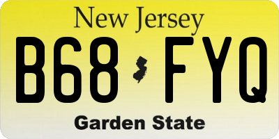 NJ license plate B68FYQ