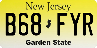 NJ license plate B68FYR