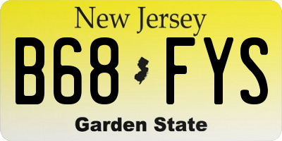 NJ license plate B68FYS