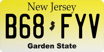 NJ license plate B68FYV