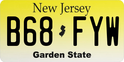 NJ license plate B68FYW