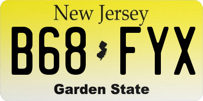 NJ license plate B68FYX