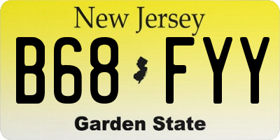 NJ license plate B68FYY