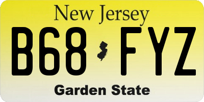 NJ license plate B68FYZ