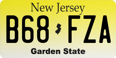 NJ license plate B68FZA