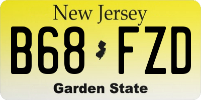 NJ license plate B68FZD