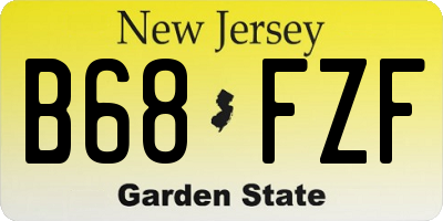 NJ license plate B68FZF