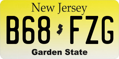 NJ license plate B68FZG