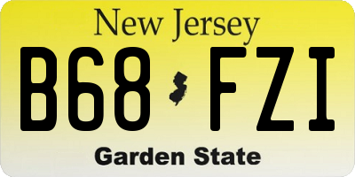 NJ license plate B68FZI
