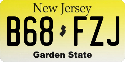 NJ license plate B68FZJ
