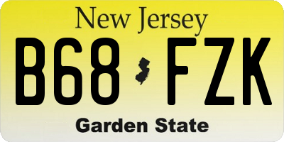 NJ license plate B68FZK