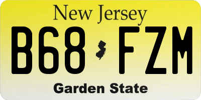 NJ license plate B68FZM