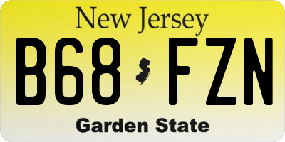NJ license plate B68FZN