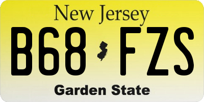 NJ license plate B68FZS