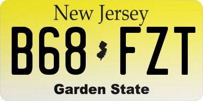 NJ license plate B68FZT