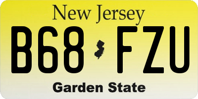 NJ license plate B68FZU
