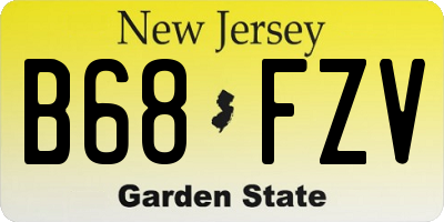 NJ license plate B68FZV
