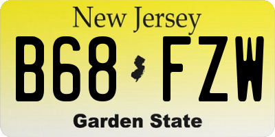 NJ license plate B68FZW
